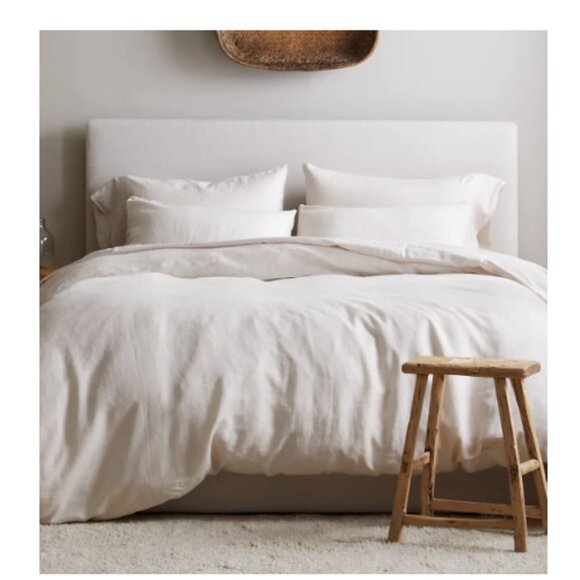 Quince King European Linen Duvet Cover Sand NWOT - Picture 2 of 4